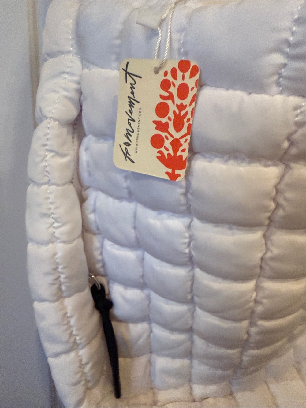 Quilted Oversized White Tote Bag - Lightweight Puffer Shoulder Bag - Picture 4 of 6